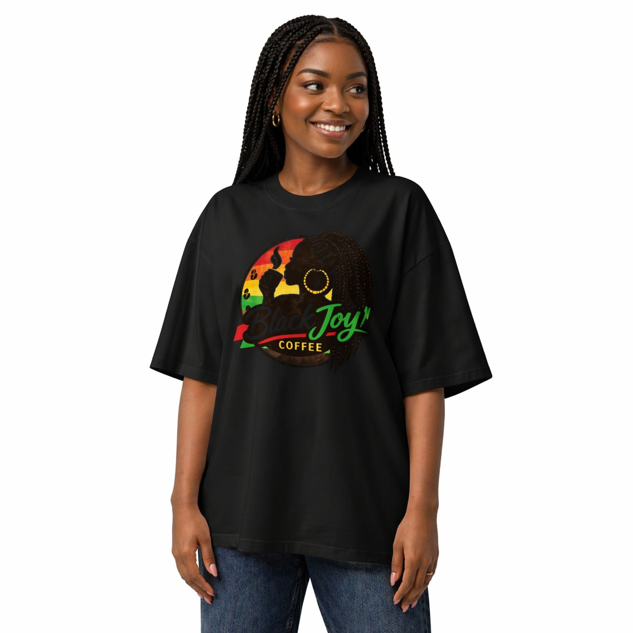 Unisex organic oversized high neck t-shirt